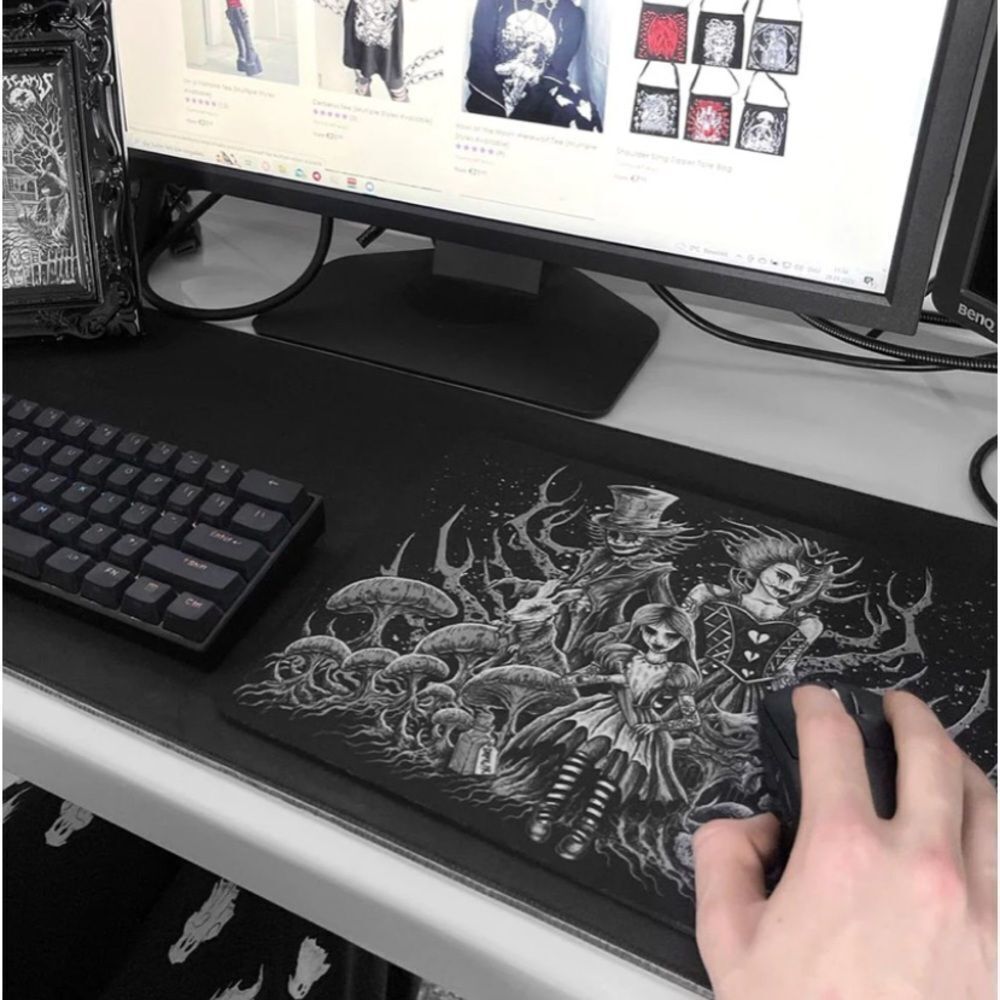 Sourpuss Malice In Wonderland Twisted Goth Mousepad Punk Emo Alt